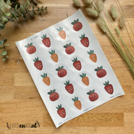 Vrolijk fruit | Stickervel | 25 stuks