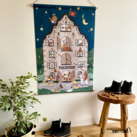 Sint textielposter | Pakjeshuis | XL-versie