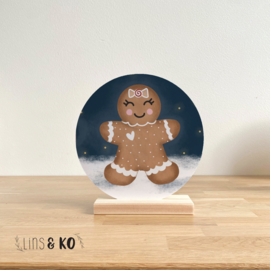 Kerst Muurcirkel | Peperkoekmevrouwtje | 20 cm