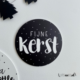 Kerst Muurcirkel | Fijne kerst | 20 cm | zwart