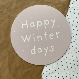 Tweedekansje | Muurcirkel 30 cm | Happy Winter Days | Oudroze/wit