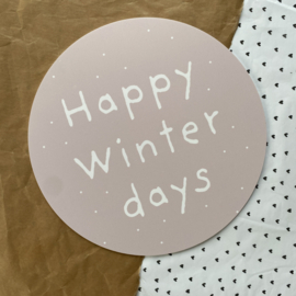 Tweedekansje | Muurcirkel 30 cm | Happy Winter Days | Oudroze/wit
