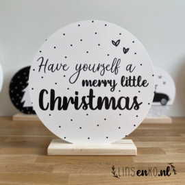 Kerst Muurcirkel | merry little Christmas | 30 cm