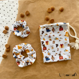 Sint scrunchie | groot | Sint & pepernoten | Blauw