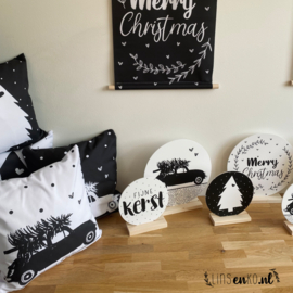 Kerst kussen | Merry little Christmas | wit