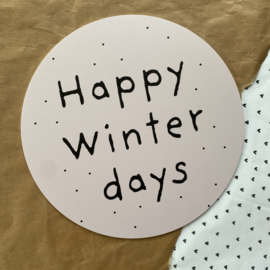 Tweedekansje | Muurcirkel 30 cm | Happy Winter Days | Oudroze