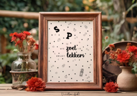 Sint Poster | Wie zoet is krijgt lekkers | A4