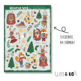 Kerst knutsel | Stickervel #1 Winterdiertjes