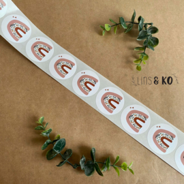 Regenboog met bloemen | stickers | 5 stuks