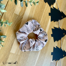 Kerst scrunchie | Happy winter days | roze-zwart