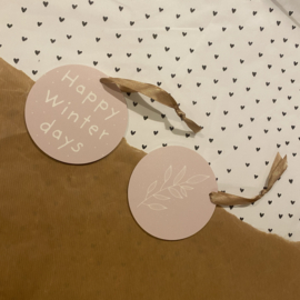 Kerst hanger | Happy winter days #2 | roze/wit