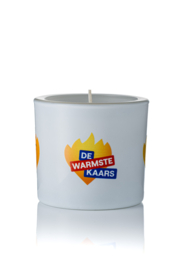 Witte geurkaars 8x9 cm - geur Xmas Spice - 45 branduren