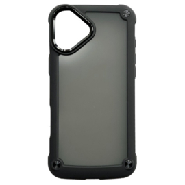 Hoesje voor Apple iPhone 16 Plus - Shockproof Armor Semi-Transparante Back Cover - Zwart