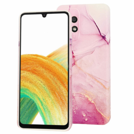 Back Cover - Marmer Paars Printje - Oppo A5 - Achterkantje
