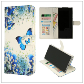 Oppo A57S (4G) - Bookcase Print - Vlinder Blauw