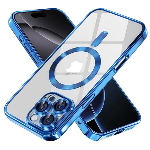 iPhone 15 Pro Max - MagSafe - Blauw - Draadloos oplaadbare Back Cover