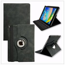 Casemania Luxe Suede Draaibaar Case - iPad Air/iPad 9.7 2017/2018 - Zwart