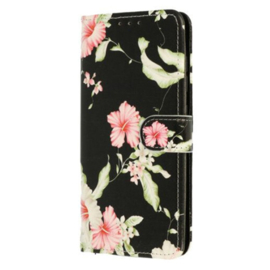 Book Case Geschikt voor iPhone 16e / iPhone 17e - Bloemen Printje - Ruimte voor 3 pasjes
