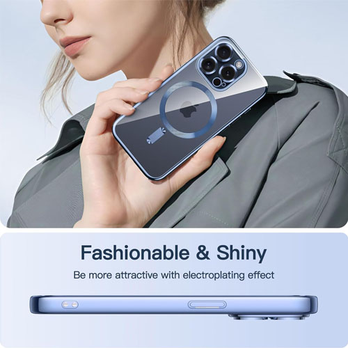 iPhone 15 Pro Max - MagSafe - Licht Blauw - Draadloos oplaadbare Back Cover