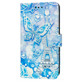 Samsung A54 (5G) - Bookcase Print - Vlinder Blauw
