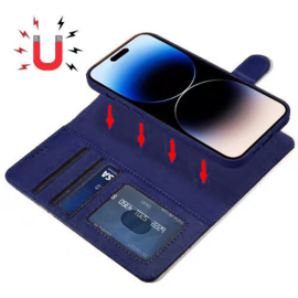 Lavann Leather Book Case 2 in 1 - iPhone 14 Pro - Blauw