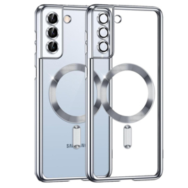 Samsung S21 Plus Magsafe Hoesje - Transparant/Zilver