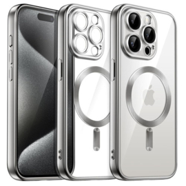 Magnetic Magsafe Case - iPhone 13 - Zilver - Draadloos Oplaadbare Case