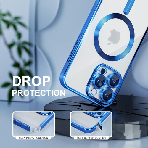 iPhone 15 Pro Max - MagSafe - Blauw - Draadloos oplaadbare Back Cover