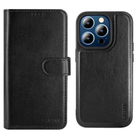 Lavann Leather Book Case 2 in 1 - Samsung S22 - Zwart