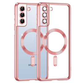 Samsung S21 Plus Magsafe Hoesje - Transparant/Roze