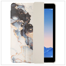 Printed Silicone Smart Cover Samsung Galaxy Tab A9+ - Marmer Grijs