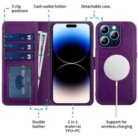 Lavann Leather Book Case 2 in 1 - Samsung A16 - Paars
