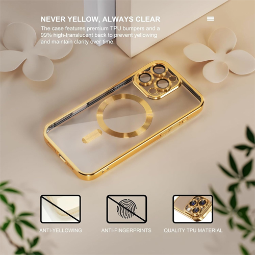 iPhone 15 Pro Max - MagSafe - Goud - Draadloos oplaadbare Back Cover