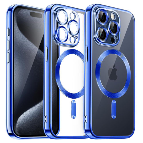 iPhone 15 Pro Max - MagSafe - Blauw - Draadloos oplaadbare Back Cover