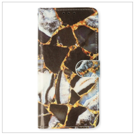 iPhone 15 Pro - Bookcase Print - Marmer Zwart
