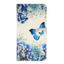 Samsung S25 Plus - Bookcase Print - Vlinder Blauw