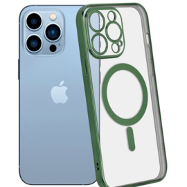 Magnetic Magsafe Case - iPhone 15 Pro - Groen - Draadloos Oplaadbare Case