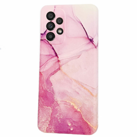 Back Cover - Marmer Paars Printje - Oppo A9 - Achterkantje