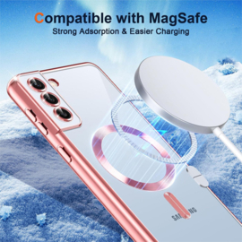 Samsung S21 Plus Magsafe Hoesje - Transparant/Roze