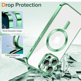 Magnetic Magsafe Case - iPhone 15 Pro - Groen - Draadloos Oplaadbare Case