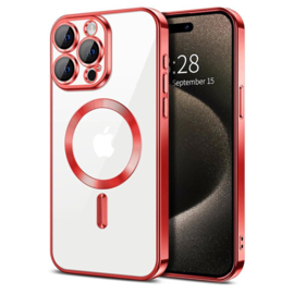 Magnetic Magsafe Case - iPhone 15 Pro - Rood - Draadloos Oplaadbare Case