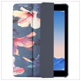 Printed Silicone Smart Cover Samsung Galaxy Tab A9+ - Marmer Bloemen