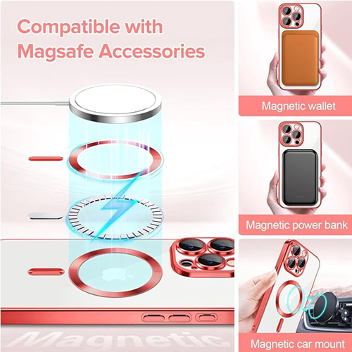 iPhone 15 Pro Max - MagSafe - Licht Blauw - Draadloos oplaadbare Back Cover