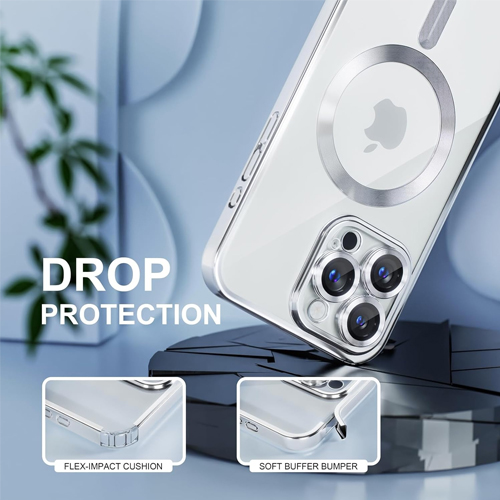 iPhone 15 Pro Max - MagSafe - Licht Blauw - Draadloos oplaadbare Back Cover