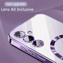 Magnetic Magsafe Lens Protection Case - Samsung A55 - Paars