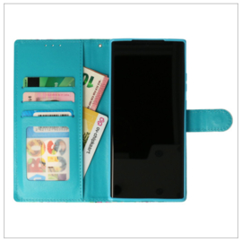 Samsung S25 Ultra - Bookcase Print - Marmer Roze-Blauw