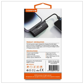 Xssive Premium Mini Powerbank Type C incl. Cable 5000mAh XSS-PB31L