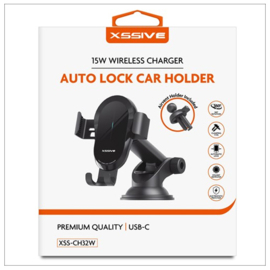 Xssive Wireless Auto-Lock Car Holder Type-C