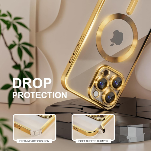 iPhone 15 Pro Max - MagSafe - Goud - Draadloos oplaadbare Back Cover