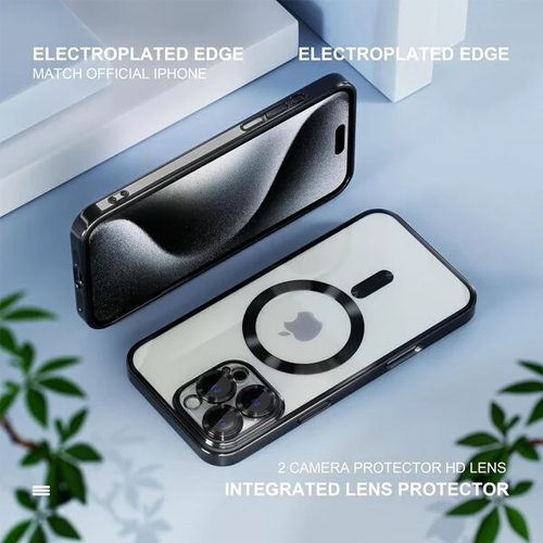iPhone 15 Pro Max - MagSafe - Zwart - Draadloos oplaadbare Back Cover